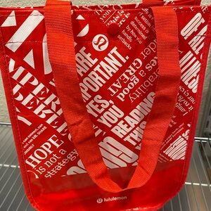 Lululemon Athletica Red Graphic Tote Bag